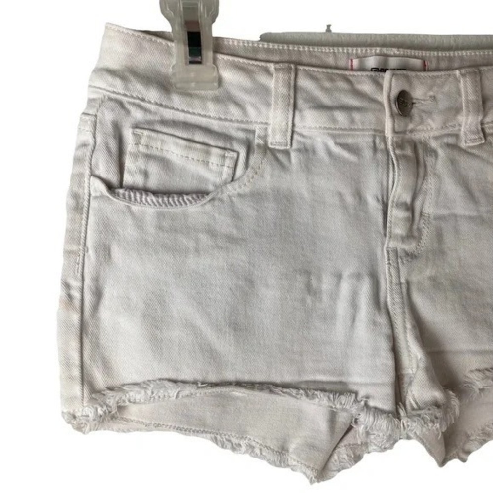 PINK Victoria's Secret White Denim Shorts Size 4 Y2K‎ Cutoff Low Rise - Picture 3 of 6